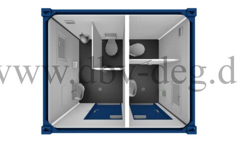 Sanitärcontainer 10 FT | Raumaufteilung Variante B