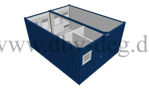 Containeranlage | Doppelcontainer Ansicht von oben seitlich